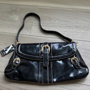 Black Leather Shoulder Bag